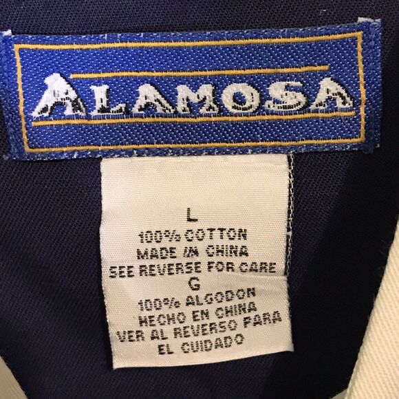 Alamosa Western Button Down Shirt Mens L Multicolor Horse 90s Colorblock Cowboy - Picture 8 of 10